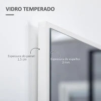 kleankin Espelho de Casa de Banho Retangular 104x60cm Espelho de Parede Decorativo e Moderno com Estrutura de Madeira Branco(m-5)