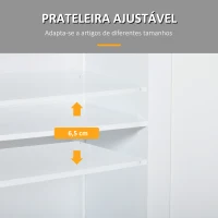 kleankin Armário Auxiliar Casa de Banho com 2 Gavetas 2 Portas e Prateleira Ajustável Estilo Moderno 60x30x75cm Branco(m-6)