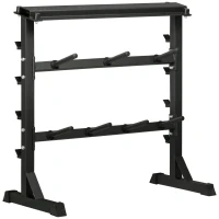 HOMCOM Suporte para Halteres Suporte de Armazenamento de Pesos e Discos Fitness G Carga Máxima 150kg 100x55x102cm Preto(m-1)