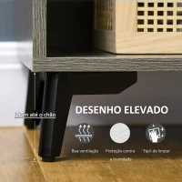 HOMCOM Aparador de Sala de Estar Móvel Sapateiro Estreito com 2 Portas e Prateleira de Armazenamento 76x34x76,5cm Cinza Escuro(m-6)