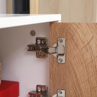 HOMCOM Móvel de TV com 2 Prateleiras de Armazenamento e Armário para Televisores até 55 Polegadas 110x40x50cm Branco e Madeira(m-9)