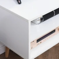 HOMCOM Móvel de TV com 2 Prateleiras de Armazenamento e Armário para Televisores até 55 Polegadas 110x40x50cm Branco e Madeira(m-8)