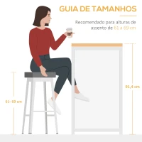 HOMCOM Mesa de Bar Extensível Mesa de Bistrô com 3 Prateleiras de Armazenamento e Estrutura de Metal 120x76x91,4cm Marrom(m-7)