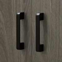 HOMCOM Aparador de Sala de Estar Móvel Sapateiro Estreito com 2 Portas e Prateleira de Armazenamento 76x34x76,5cm Cinza Escuro(m-8)