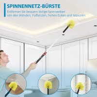 HOMCOM Staubwedel-Set, drei Aufsätze, ausfahrbare Teleskopstange, Polyester+Mikrofaser+Aluminium, 4 x 4 x 180 cm(m-5)