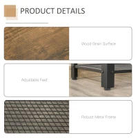 HOMCOM Industrial Console Table,Entryway Table w/Bottom Mesh Shelf Metal Frame Vintage Sofa Table for Hallway, Living Room, Rustic Brown(m-6)