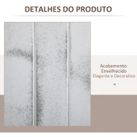 HOMCOM Biombo Dobrável de 4 Painéis Separador de Ambientes Elegante para Dormitórios Sala de Estar 160,5x170cm Branco Rústico(m-6)