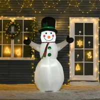 HOMCOM 6.5ft Inflatable Snowman LED Christmas Xmas Air Blown Holiday Decoration Outdoor Garden Decor(m-2)