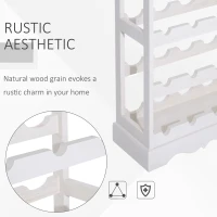HOMCOM 70Wx22.5Dx70H cm 24 Bottles 4-tier Wine Rack-White(m-5)