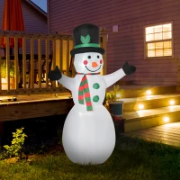 HOMCOM 6.5ft Inflatable Snowman LED Christmas Xmas Air Blown Holiday Decoration Outdoor Garden Decor(m-11)