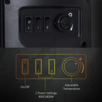 HOMCOM 900W/1800W Freestanding Electric Fireplace, Indoor Heater Fire Stove with Log Burner Effect Flame, Thermostat Control(m-5)