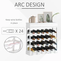 HOMCOM 70Wx22.5Dx70H cm 24 Bottles 4-tier Wine Rack-White(m-4)