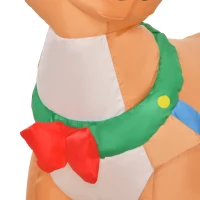 HOMCOM 6.5ft Christmas Inflatable Santa Claus on Sleigh Deer, LED Lighted for Home Indoor Outdoor Garden Lawn Decoration Party Prop(m-10)