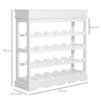 HOMCOM 70Wx22.5Dx70H cm 24 Bottles 4-tier Wine Rack-White(m-3)