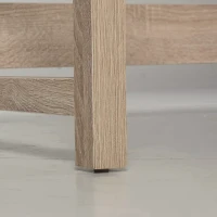 HOMCOM Particle Board 3-Tier Shelves Study Desk White/Oak(m-9)