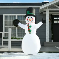 HOMCOM 6.5ft Inflatable Snowman LED Christmas Xmas Air Blown Holiday Decoration Outdoor Garden Decor(m-12)