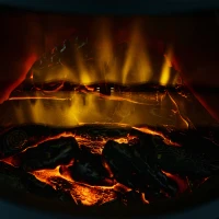 HOMCOM 900W/1800W Freestanding Electric Fireplace, Indoor Heater Fire Stove with Log Burner Effect Flame, Thermostat Control(m-8)