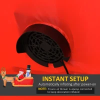 HOMCOM 6.5ft Christmas Inflatable Santa Claus on Sleigh Deer, LED Lighted for Home Indoor Outdoor Garden Lawn Decoration Party Prop(m-6)