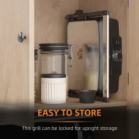 HOMCOM Health Grill & Panini Press, 4 Slice Toastie Machine, 2000W Electric Non-stick Grill with 180° Flat Open, Drip Tray and Adjustable Temperature, Sandwich Toaster Maker(m-8)