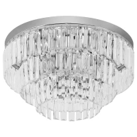 HOMCOM Round Crystal Ceiling Lamp 7 Lights Chandelier Mounted Fixture For Living Room Dining Room Hallway Modern(m-1)