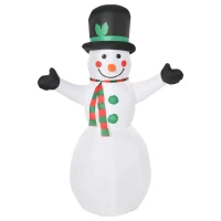 HOMCOM 6.5ft Inflatable Snowman LED Christmas Xmas Air Blown Holiday Decoration Outdoor Garden Decor(m-1)