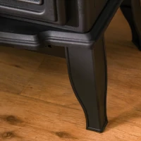 HOMCOM Free standing Electric Fireplace Stove, Fireplace Heater with Realistic Flame Effect, Overheat Safety Protection, 1000W/2000W, Black(m-10)