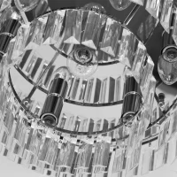 HOMCOM Round Crystal Ceiling Lamp 7 Lights Chandelier Mounted Fixture For Living Room Dining Room Hallway Modern(m-8)