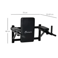 HOMCOM suport tractiuni, fixare perete, 70x48x53-63cm, negru(m-3)