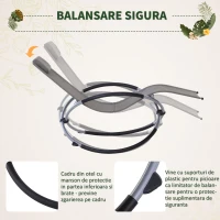 Outsunny Scaun Balansoar din Texilene Zero-Gravity Gri 154x80x84cm(m-5)