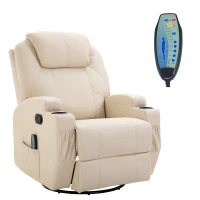 HomCom fotoliu balansoar pentru masaj, 84x92x109cm, crem(m-1)