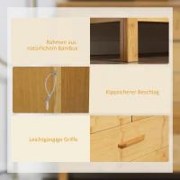 HOMCOM Kommode mit 6 Schubladen, 66 cm x 37,5 cm x 88,6 cm, Natur(m-6)