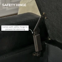 HOMCOM PU Leather Upholstered MDF Ottoman Storage Bench Black(m-5)