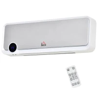 HOMCOM Aquecedor Cerâmico de Parede 1000W/2000W com Controle Remoto Tela LED Temporizador de 12h Termostato e Proteção contra Superaquecimento 56x18,5x11,7cm Branco(m-11)