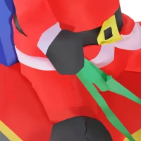 HOMCOM Decoração de Natal Inflável Pai Natal com Rena 8 Luzes LED Iluminação de Natal para Interior e Exterior 152x72x122cm(m-8)