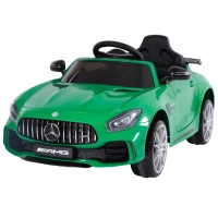 HOMCOM Macchinina per Bambini Elettrica 12V con Licenza Mercedes-AMG GTR, Velocità 3-5km/h, Telecomando, Luci e Suoni, Verde(m-1)