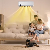 HOMCOM Aquecedor Cerâmico de Parede 1000W/2000W com Controle Remoto Tela LED Temporizador de 12h Termostato e Proteção contra Superaquecimento 56x18,5x11,7cm Branco(m-10)