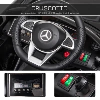 HOMCOM Macchinina per Bambini Elettrica 12V con Licenza Mercedes-AMG GTR, Velocità 3-5km/h, Telecomando, Luci e Suoni, Nera(m-5)