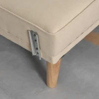 Homcom Canapea Extensibilă 2‑în‑1, 3 Locuri, Material Din In și 2 Perne Detașabile, Bej(m-13)