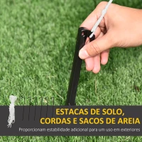 HOMCOM Decoração Insuflável de Natal Pai Natal com Rena e Duende com 6 Luzes LED e Insuflador 203x50x153 cm Multicor(m-7)