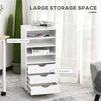 Vinsetto Dulap cu sertare pentru birou din Lemn alb 40 x 30 x 83cm(m-4)