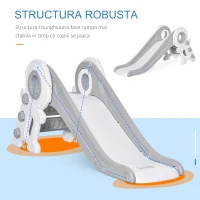 HomCom tobogan plastic copii 1-3 ani, 133x52x58cm, gri+alb(m-7)