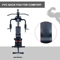 Homcom Banca pentru Antrenament Acasa Sala Multifunctiune Profesionala Abdomen Picioare Pectoral in Otel Negru 125x106x205cm(m-6)