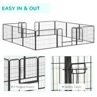 PawHut 12 Panels Heavy Duty Puppy Playpen, for Small Dogs, Indoor and Outdoor Use - Silver(m-5)