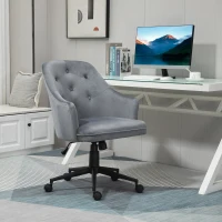 Vinsetto Chaise de bureau fauteuil de bureau ergonomique hauteur réglable pivotante à 360° revêtement velours grand confort 63 x 64 x 96 cm gris(m-10)