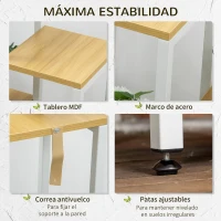 Outsunny Soporte para Plantas con 7 Estantes Escalonados para Interior y Exterior65x23x94,5 cm Natural y Blanco(m-5)