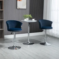 HOMCOM Barhocker 2er-Set  in Samtoptik 58 cm x 58 cm x 108 cm(m-2)