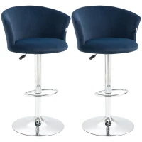 HOMCOM Barhocker 2er-Set  in Samtoptik 58 cm x 58 cm x 108 cm(m-1)