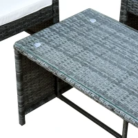 Outsunny Set Mobilier de Extern in PE Rattan Canapea si 2 Fotolii si Perna Gri(m-7)