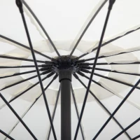 Outsunny Umbrela Suspendata cu Brat lateral Φ296cm pentru exterior, Alb Crem(m-10)