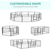 PawHut 12 Panels Heavy Duty Puppy Playpen, for Small Dogs, Indoor and Outdoor Use - Silver(m-4)